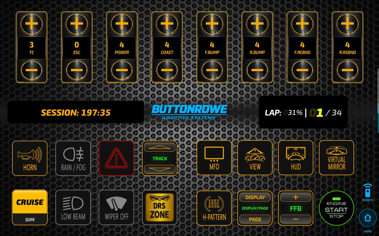 ButtonRowe — landscape full-control layout, alternate page