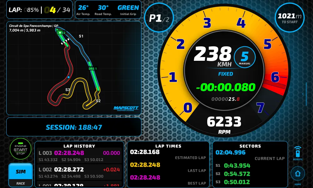 Dashboard — SIM Mode